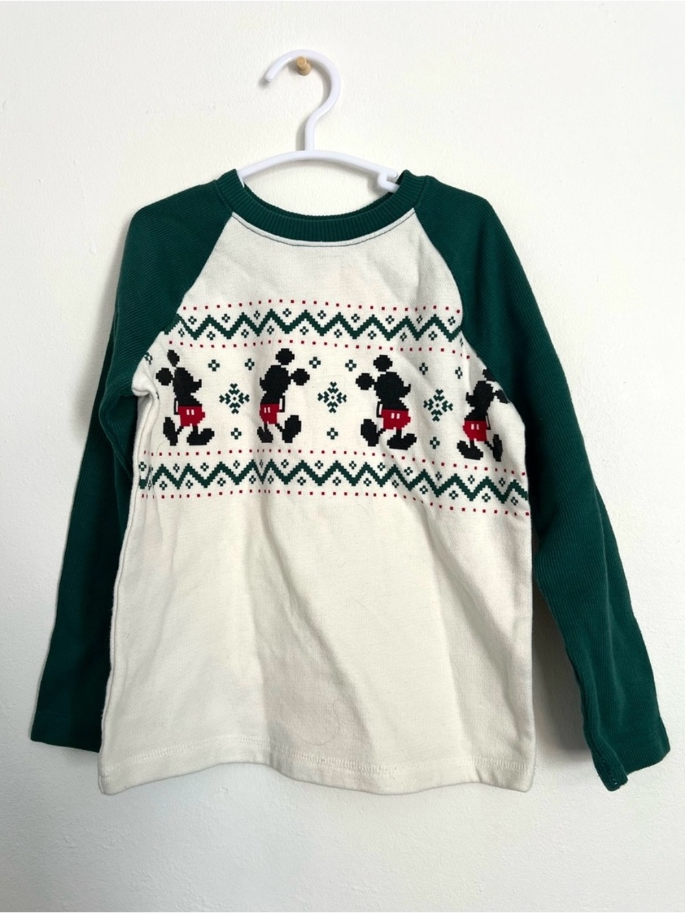 Disney Mickey Mouse Fair Isle Thermal Shirt Toddler Boys 5T Christmas Holiday